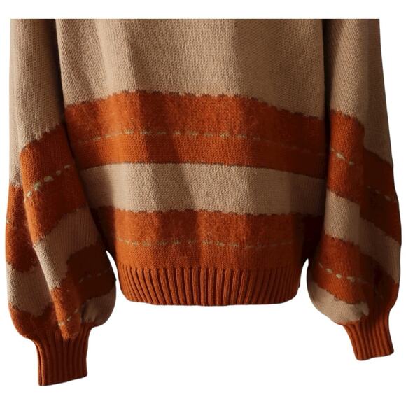 Alberta Ferretti Argyle Patterned Sweater In Orange Size 8 - Picture 9 of 10